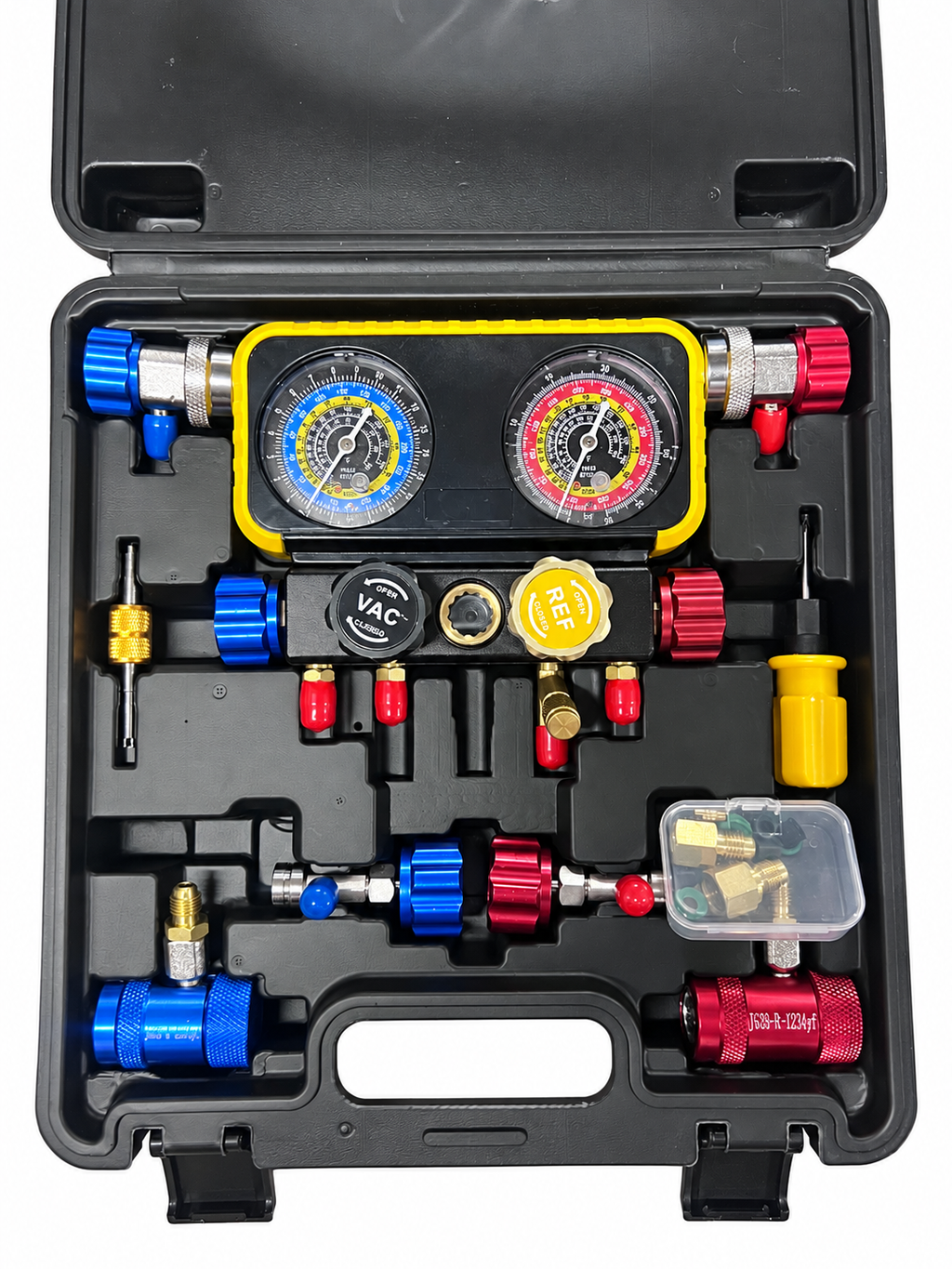 HyChill  Minus 30 - Manifold Set & Vacuum Set - R134a, R1234yf,R12 Alternative