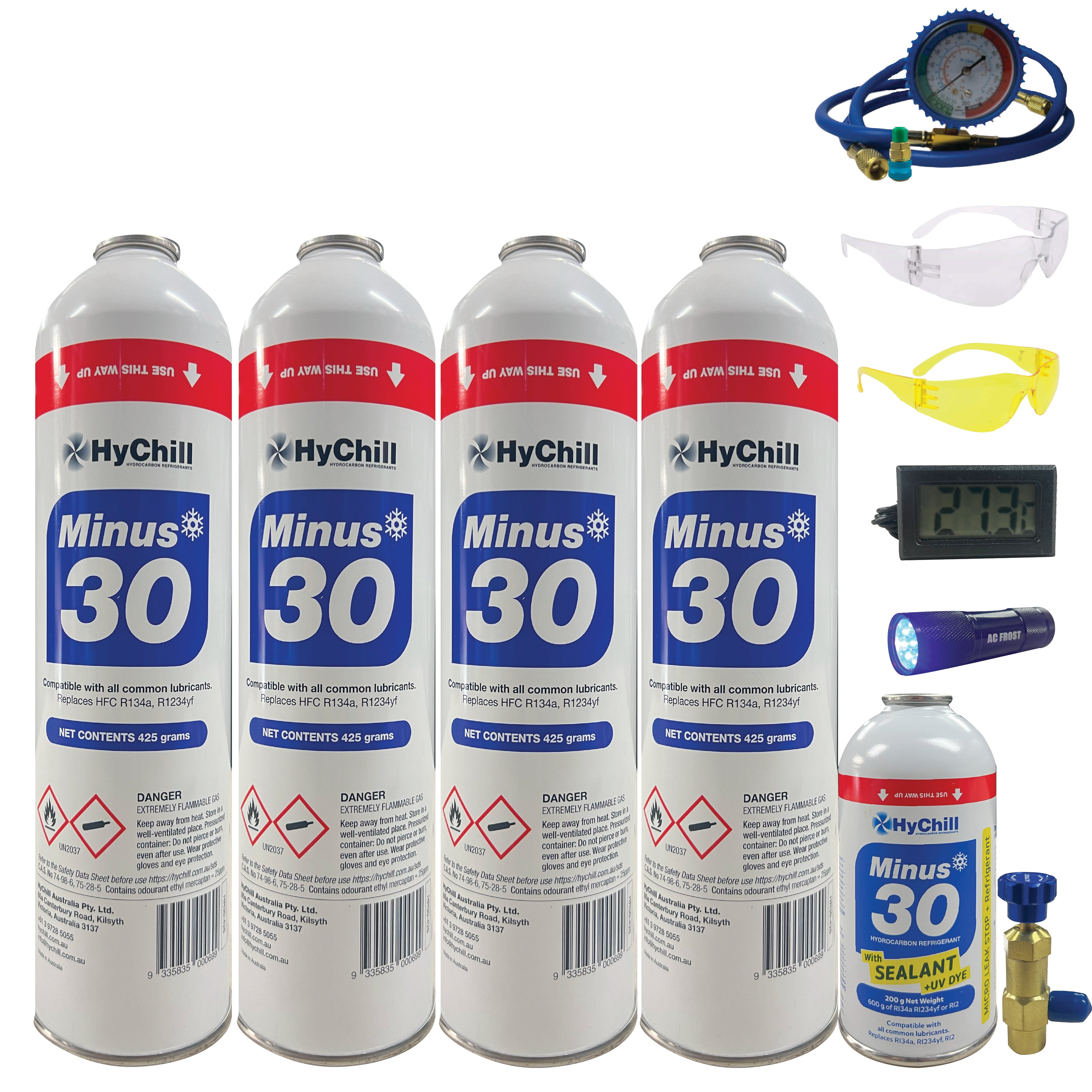 Hychill Minus30 Chill Pack Combo – 5-Pack R134a Refrigerant Alternative
