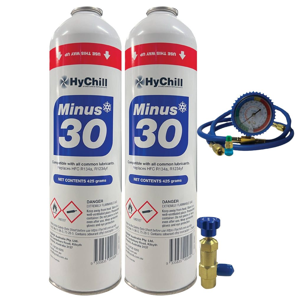 Hychill Minus30 Duo Pack – R134a, R12 & R1234yf Refrigerant Alternative
