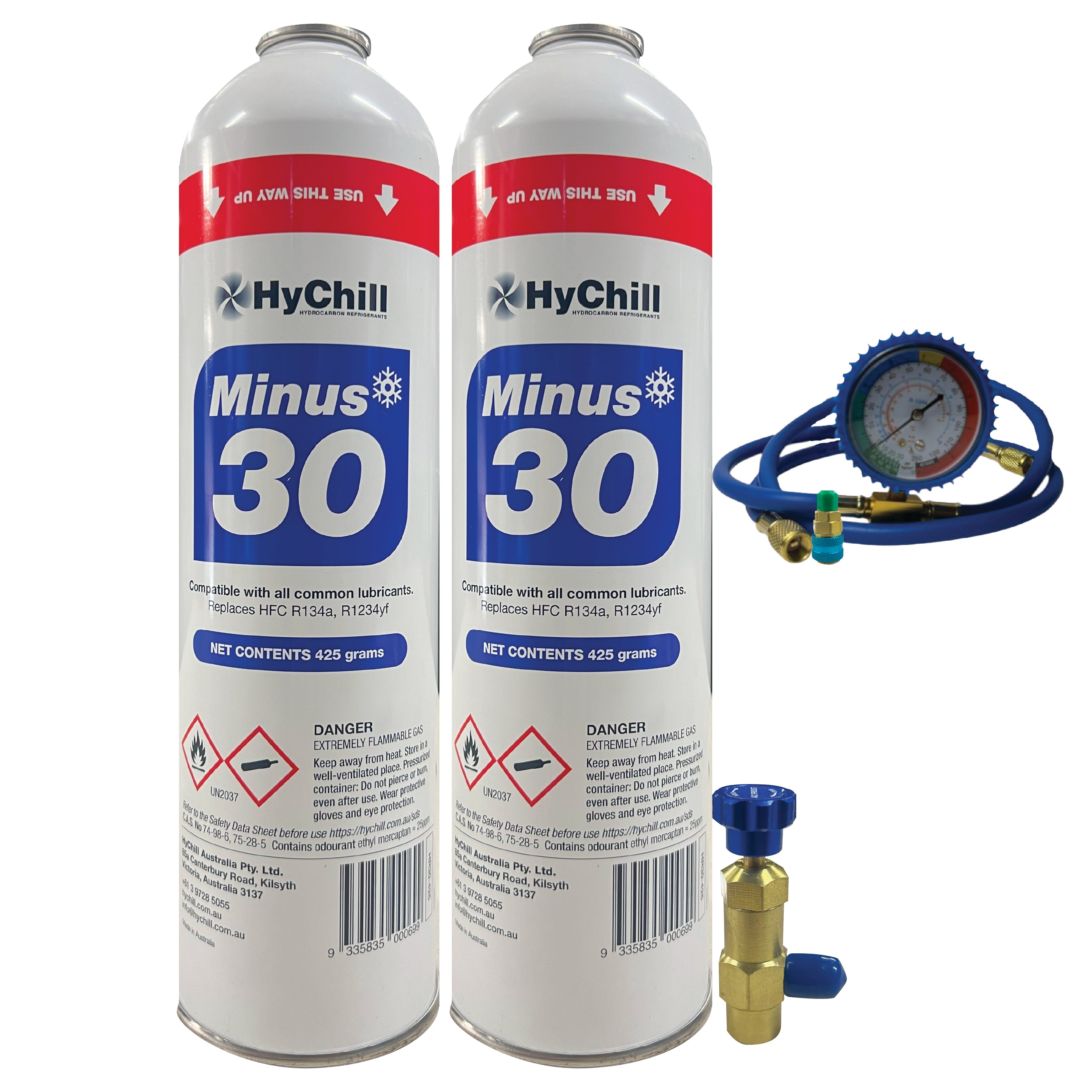 Hychill Minus30 Duo Pack – R134a, R12 & R1234yf Refrigerant Alternative