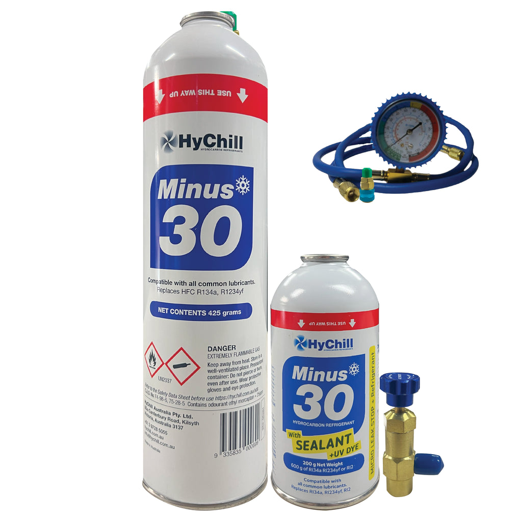 Hychill Minus30 -DUO Pack - R134a, R12, R1234YF alternative - Easy to use