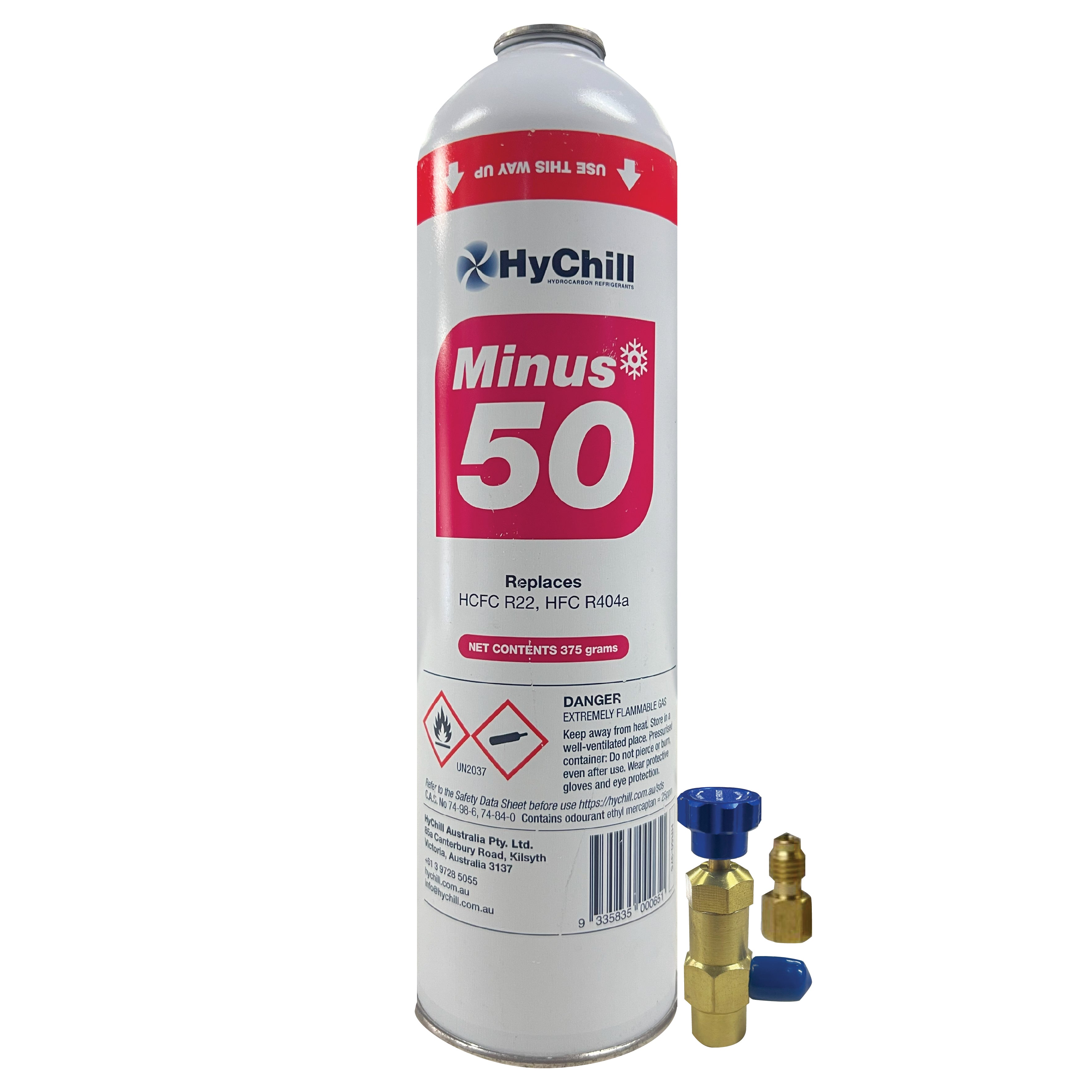 Hychill Minus50 Single with Tap – R22 & R404A Refrigerant Alternative