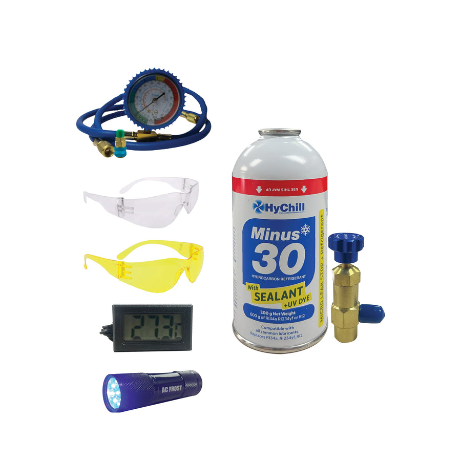 Hychill Minus30 Starter Kit – R134a, R12 & R1234yf Refrigerant Alternative