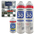 Hychill Minus30 TRIO Pack with AC Repair Kit – R134a, R12 & R1234yf Alternative
